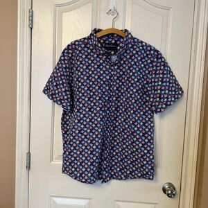 Robert Graham Multicolor Patterned Short Sleeve Shirt Size 2XL